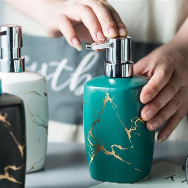 Sıvı Sabun Dispenser Nordic Style Seramik Banyo Duş Jel Şampuan Şişesi El dezenfektan Tuvalet Lotionlf868221o