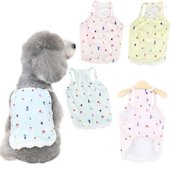 Abbigliamento per cani Abiti dolci Estate Giallo Blu Rosa Felpa con cappuccio Bretelle Gilet Cucciolo Gatto Felpa senza maniche Camicia per cani di piccola taglia Yorkie