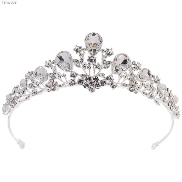 Accessori per capelli Donna Corona Strass Matrimonio Sposa Copricapo Fascia Diademi Metallo Miss Bridal L230704