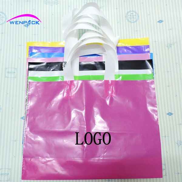 stampa personalizzata regalo sacchetto di plastica manico imballaggio borsa shopping bag per abbigliamento 40x30 10cm254E