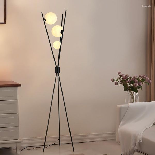 Candeeiros de pé Nordic Lamp 3D Moon Crystl Copper Moderno Para Sala De Estar Quarto Decoração Luzes LED De Pé