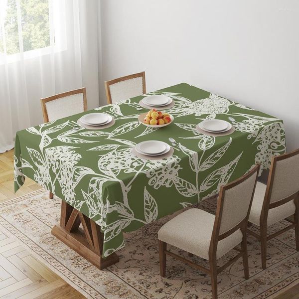 Toalha de mesa 2023 tecido à prova d'água anti-incrustante impressão criativa toalha de mesa digital festa