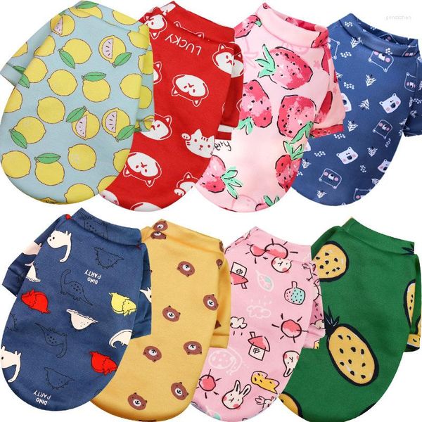 Vestuário para cães Bonitos Desenhos Animados Cães Roupas de Inverno Curto Pelúcia Cachorrinho Moletons Candy Color Impressão Pequeno Médio Roupa Geral Roupas para Gatos