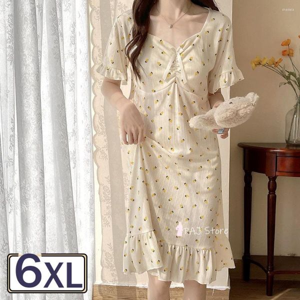 Damen-Nachtwäsche, Nachtkleid, Damen-Nachthemd, Sommer-Baumwoll-Sleepshirts, große Nachtwäsche für Damen-Nachthemden, M-6XL