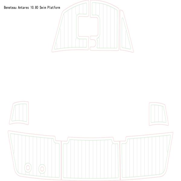 Beneteau Antares 10.80 Badeplattform-Trittpolster für Boot, EVA-Faux-Teak-Deck-Bodenmatte