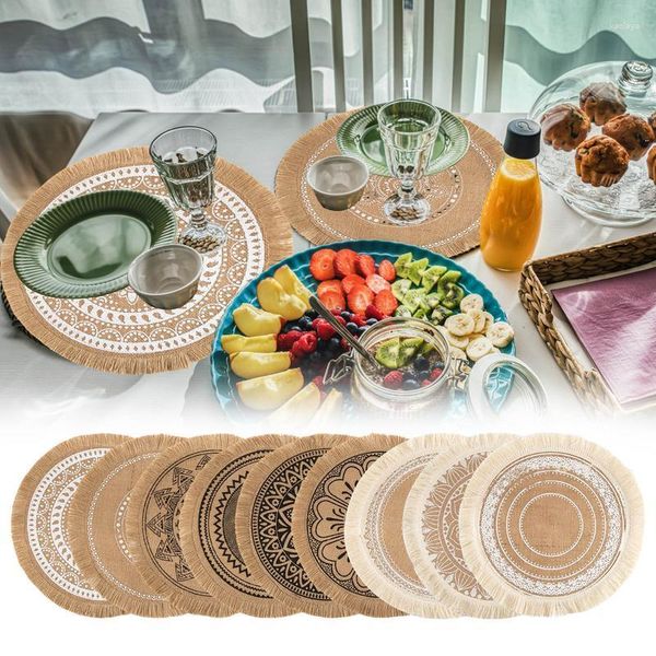 Tovagliette Rotonde Cucina Piatto Ciotola Isolamento Pad Tovagliolo Tappetino Home El Decor Runner per accessori da pranzo