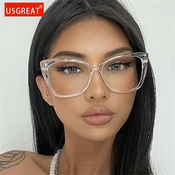 Sonnenbrille USGREAT Anti Blaues Licht Cat Eye Frauen Optische Brillen Rahmen Retro Klare Linse Brillen Brillengestelle Männer Computer