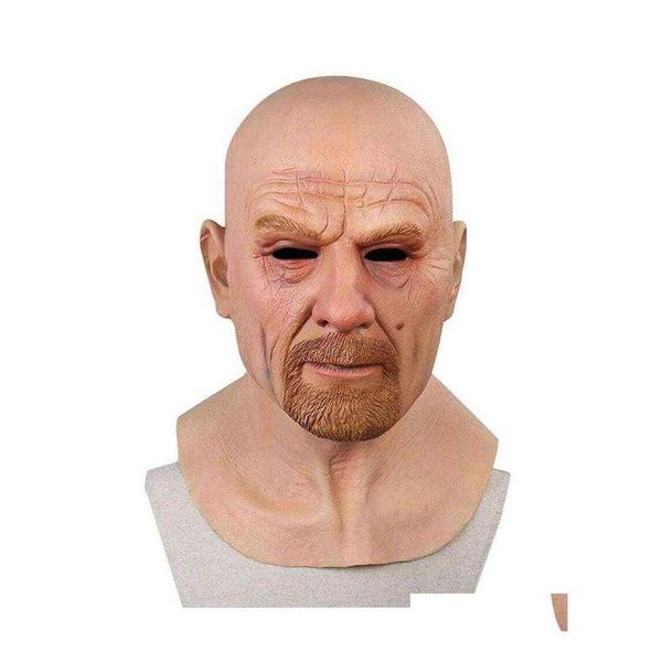 Maschere per feste Cosplay Old Man Face Mask Halloween 3D Latex Head Adt Masque Adatto per feste Bar Sale da ballo Attività G220412 302g