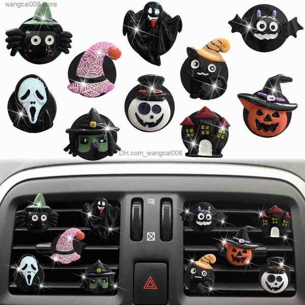 Decorazioni interne 10 Pz Auto Profumo Clip Deodorante Auto Vent Fragranza Cartoon Solid Parfum Halloween Accessori per automobili Profumo di limone T230717