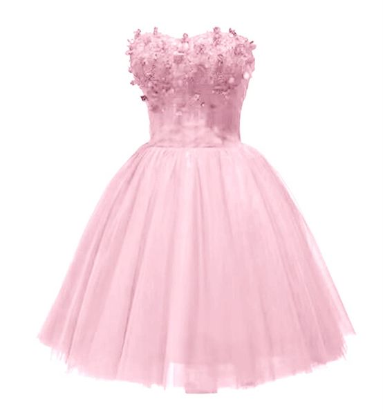 Kurze Heimkehrkleider, Blumen, Perlenstickerei, Applikationen, Schnürtüll, Ballkleid, Partykleider, Prinzessin, Übergröße, Mini, Geburtstag, Abschlussball, Graudation, Cocktailparty-Kleider 70