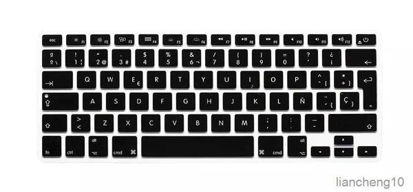Capas de teclado nova capa de teclado de letra espanhola para air pro retina 13 15 17 protetor para teclado de livro espanhol espanha ue r230717