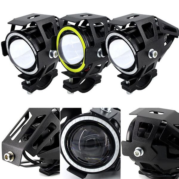 Carro de luxo motocicleta lâmpada carro elétrico u7 arma laser lente olho anjo led farol 15w