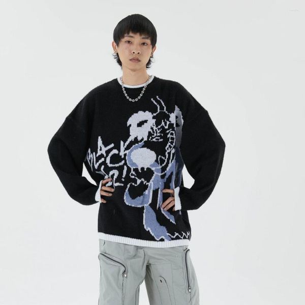 Camisolas Masculinas Hip Hop Designer Oversized Harajuku Roupas Masculinas Inverno Roupas Masculinas Camisola Moda Kawaii Cartoon Streetwear Japonês