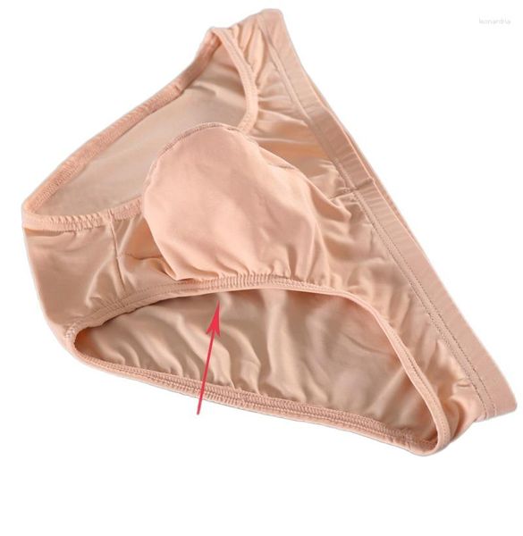 Cueca jovem U Convexa Pouch Cuecas para homens Roupa íntima elástica de cor sólida para estudantes Calcinha ultrafina de seda gelo para meninos Calcinha de cintura baixa