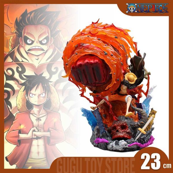 Anime Manga 23cm One Piece Anime Figure Rufy Figures Gear 3 Gk Con Led Light Figurine Statua in PVC Modello Doll Room Decorazione Giocattoli Regali L230719