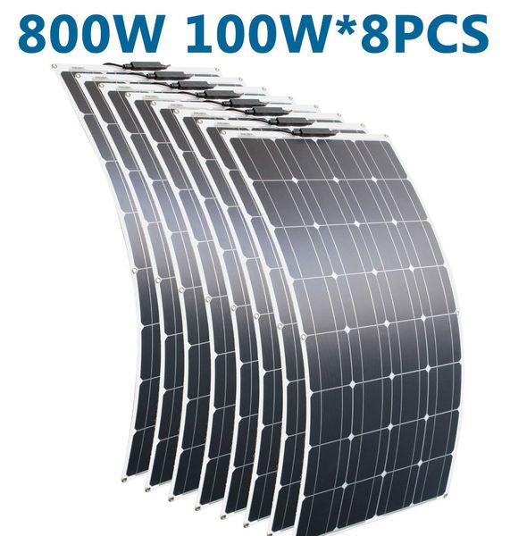 Batterien DGSUNLIGHT 100 W 200 W 12 V tragbares Solarpanel Flexible 16 V 800 W Plattenzellen Monokristallines Silizium 230715
