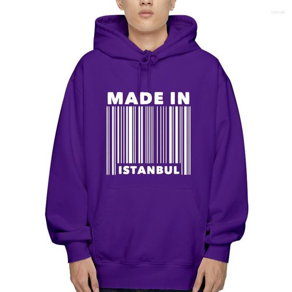 Männer Hoodies Mode Istanbul Barcode Herren Hoodie Oberbekleidung Für Männer Fleece Cooles Design Camisa Blanca Hombre