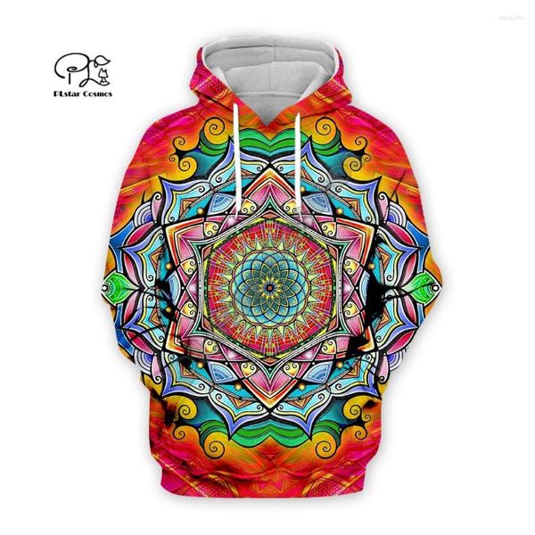 Moletom Masculino Fashion Trippy Buddha Mandala Art Retro Pullover Streetwear Impressão 3D Harajuku Unisex Casual Jaqueta Engraçada K