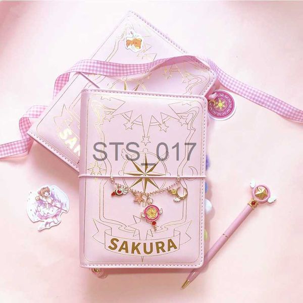 Блокноты заметки Kawaii Magic Girl A6 Pu Binder Notebbook Набор записей дневник блокнот подвеска