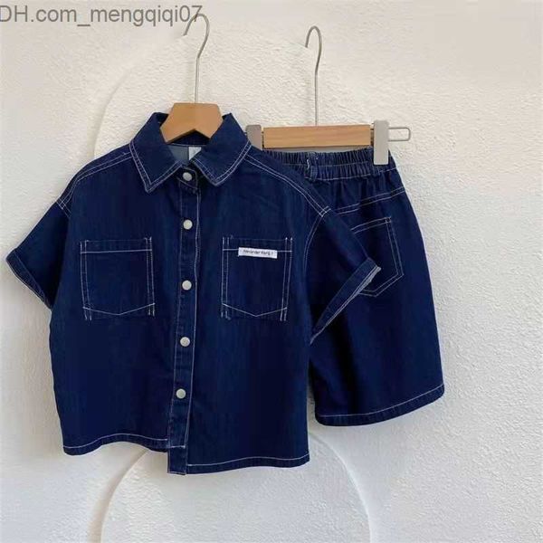 Set di abbigliamento 2023 Primavera / Estate Abbigliamento per bambini Set da ragazzo Denim Top 2 Jeans Pantaloni Set Abbigliamento 2-12 anni Z230719