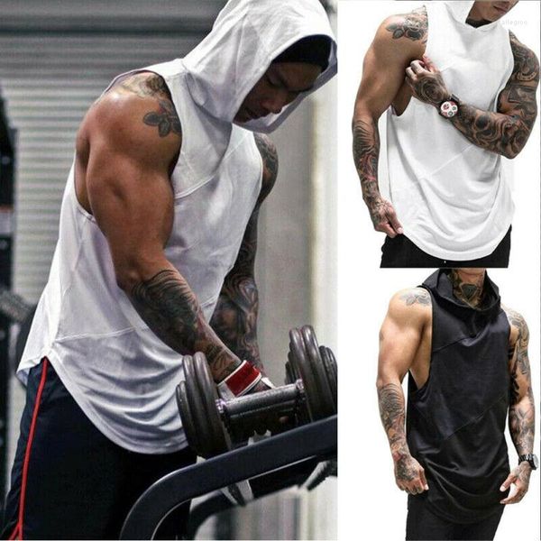 Herren Hoodies Tank Tops Männer Gym Kleidung Bodybuilding Stringer Muscle Kapuzenweste