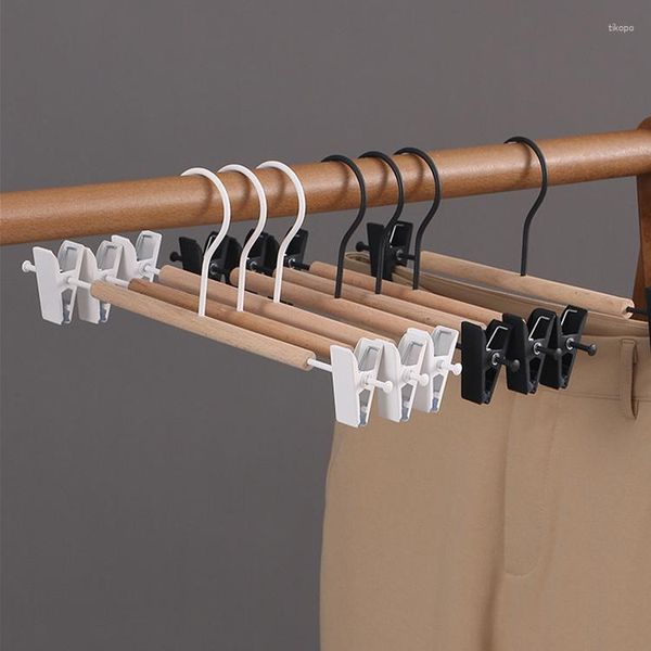 Kleiderbügel 5PCS Hosen Langlebig Eisen Holz Trocknen Rack Mit Clip Für Rock Shorts Socken Unterwäsche Lagerung Racks Organizer Kleiderbügel