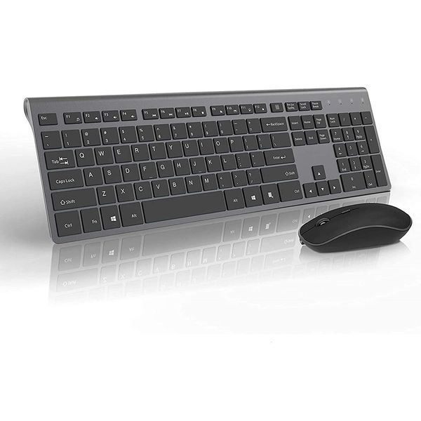 Combinações de teclado e mouse Teclado sem fio recarregável 2,4 G Tamanho completo Fino Design ergonômico e compacto para laptop PC Desktop Computador Windows 230715