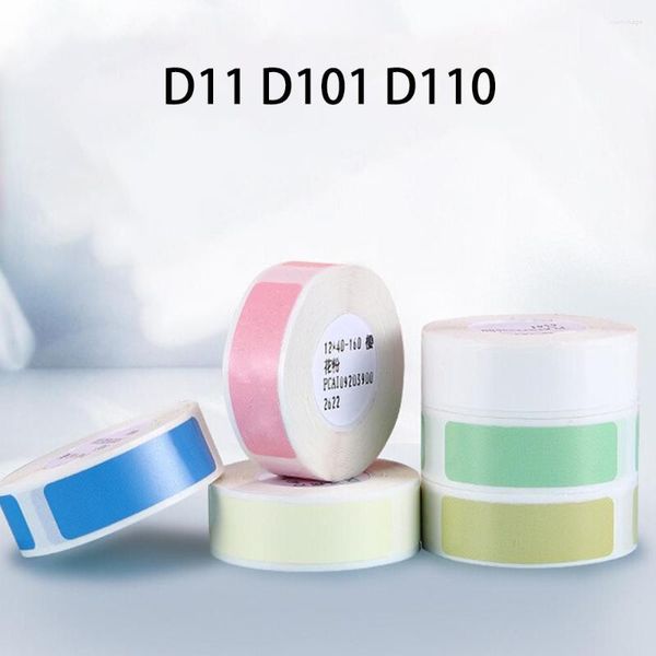 Etiqueta colorida à prova d'água branca etiqueta de preço fabricante de código de barras cor pura resistente a arranhões papel térmico para D11 D110 D101