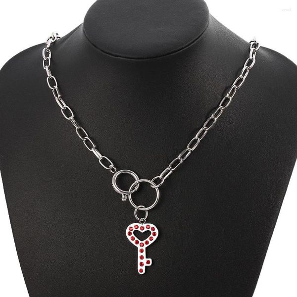 Collane con ciondolo IGIRL Collana con chiave a cuore rosso Love per donna Gothic I Girl Chain Hip Hop 2023 Tendenze Accessori Regalo fidanzata