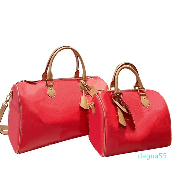 Bolsa Travesseira Bolsa de Viagem Bolsa de Designer Bolsa de Couro Feminina Clássica Boston Bolsas Bolsa de Ombro Carimbo