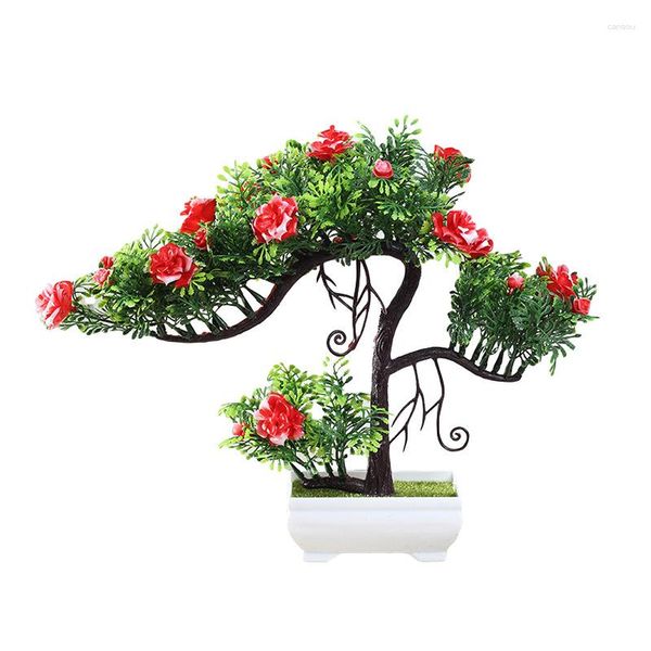 Flores decorativas Planta de plástico artificial Bonsai Pequeno Vaso de árvore Flor falsa Vaso verde Casa Sala Decoração de mesa Arranjo de jardim