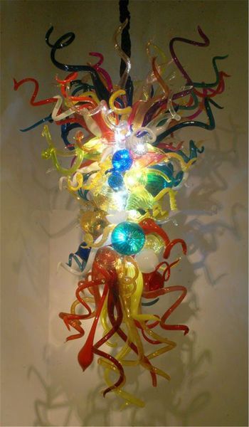 Nuovo arrivo grande lampadario lusso colorato alta plafoniera appesa scala foryel decorazione della casa lampada a sospensione