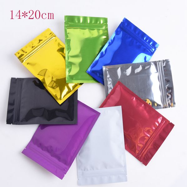 14 * 20 cm grüne Aluminiumfolie Mylar-Beutel Trockenlebensmittelverpackung Zip-Lock-Packbeutel Leere Tasche Haushaltszubehörbeutel