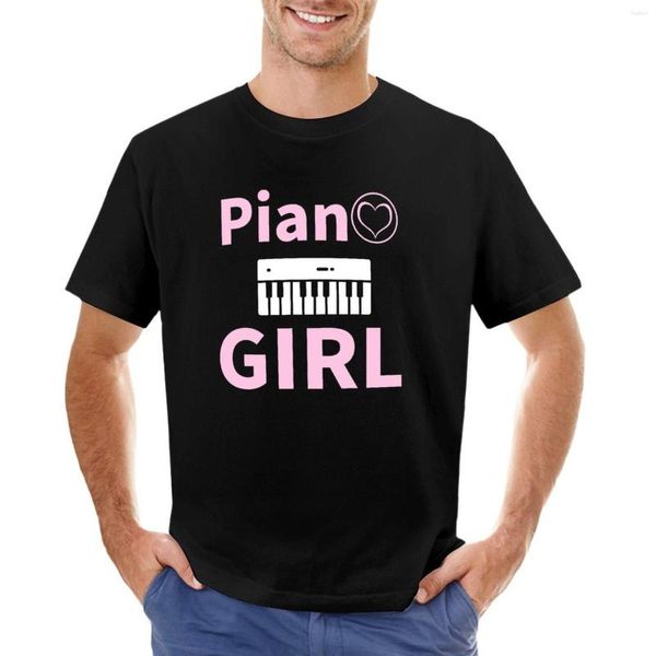 Herren Polos Klaviermädchen Pianist Geschenk T-Shirt Schwarz T-Shirts Grafikshirt Männer Workout