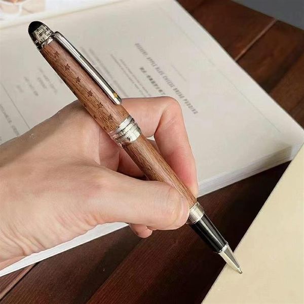 Pure Pearl The Little Prens 145 Roller Top Pen Yüksek Kaliteli Klasik Gülağacı Namlu Seri Numarası Yazan Smoth Lüks Offi234f