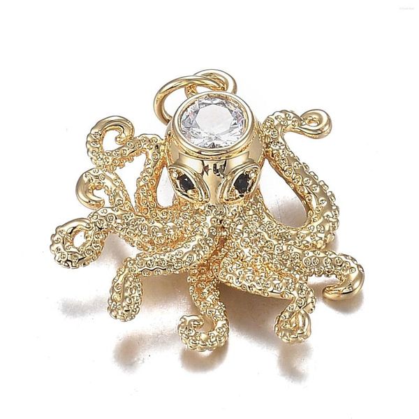 Подвесные ожерелья Pandahall 1pc Octopus Brass Microly Cz Cubic Циркония подвески заклинания для колье браслета для браслета