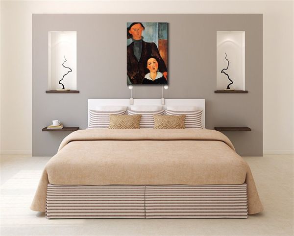 Beautiful Woman Canvas Art Studio Room Decor Jacques e Berthe Lipchitz Amedeo Modigliani Dipinto fatto a mano di alta qualità