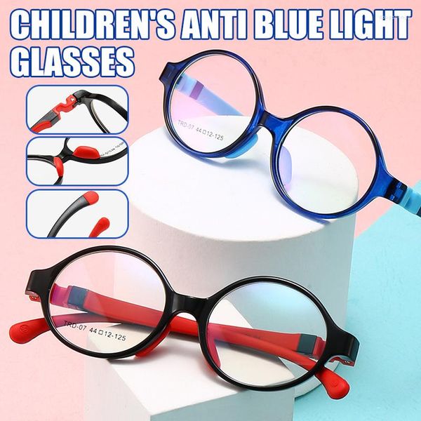 Sonnenbrille Anti-Blau Brille Retro TR Rahmen Kinder Kinder Allgemeine Brille Bequem HSJ88