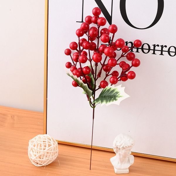50шт/много искусственных красных ягодных цветов Букет фальшивый растение для домашних вазе декор рождественские дерево