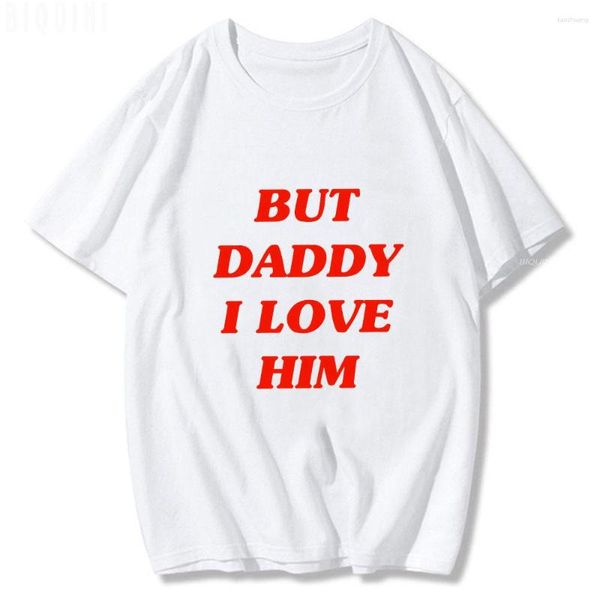 Мужские рубашки T, но папа, я люблю его, классические аниме-буквы Печать для мужчин/Женщины Harajuku Смешные графические летние футболки
