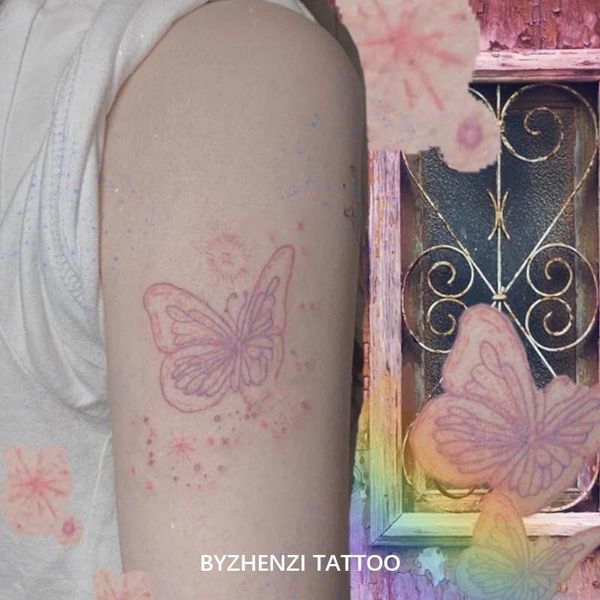 Y2K Schmetterling Tattoos Wasserdicht Fake Tattoo für Frau Männer Handgelenk Schlüsselbein Sexy Temporäre Tattoos Einfache Niedliche Tattoo Aufkleber