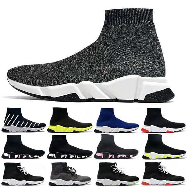 Sapatos Meias Botas De Malha Tênis De Corrida Designer Speed 1.0 Trainer Triplo Preto Branco S Vermelho Bege Tênis Esportivos Casuais Meias Treinadores Homens Mulheres Plataforma