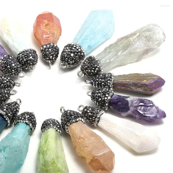 Colares com pingente Natural Cristal multicolorido Artesanato Faça você mesmo Colar de tendências românticas Suéter Cadeia de joias Acessórios Presentes