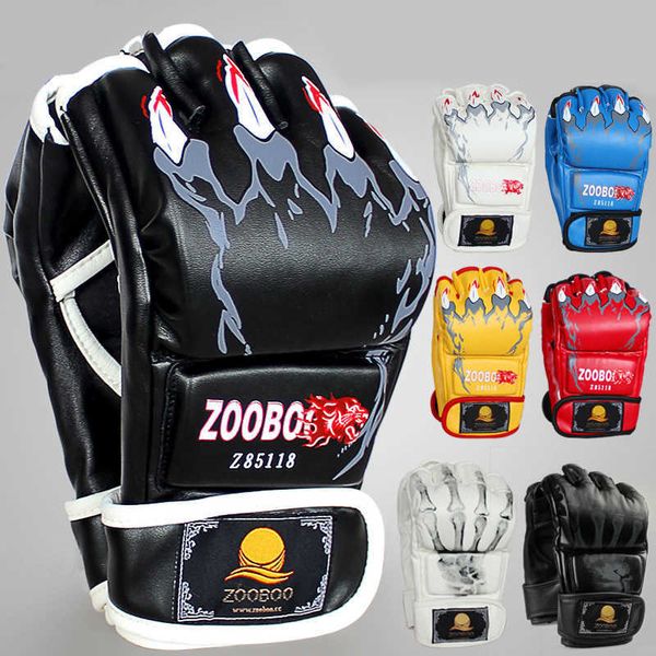 Protective Gear New MMA Boxing Gloves Top Quality PU Leather MMA Half Fighting Boxing Gloves Competition Training Gloves HKD230718