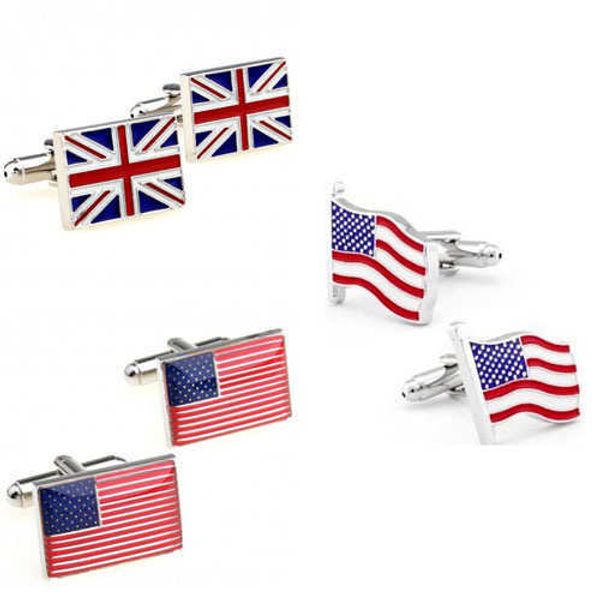 Manşet bağlantıları moda uk usa United american american flag cufflink manşet bağlantısı 1 çift ücretsiz gönderim en büyük promosyon hkd230718
