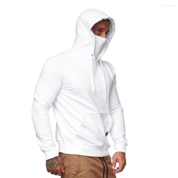 Erkek Hoodies Erkek Hoodie Düz Renk Yüz Kapağı Gündelik Drawstring Sonbahar Sweatshirt İş için