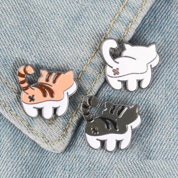 Pins Broschen Cutyyy Katze Emaille Pins Weiß Schwarz Orange Kätzchen Abzeichen Brosche Tasche Kleidung Anstecknadel Cartoon Tier Schmuck Geschenk Für C Dhkaf