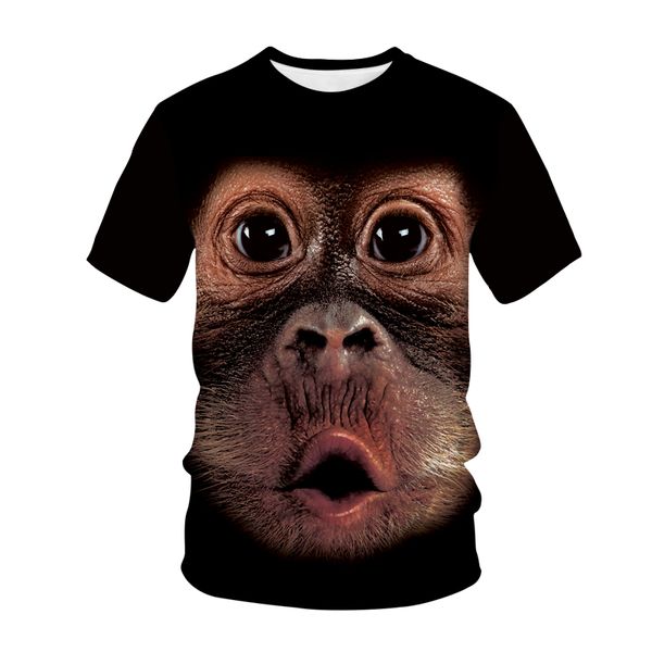 2022 Grappige T-shirts Aap Gorilla 3D Print Streetwear Mannen Vrouwen Animal Fashion T-shirt Hip Hop Tshirt Tops Kids Jongens kleding