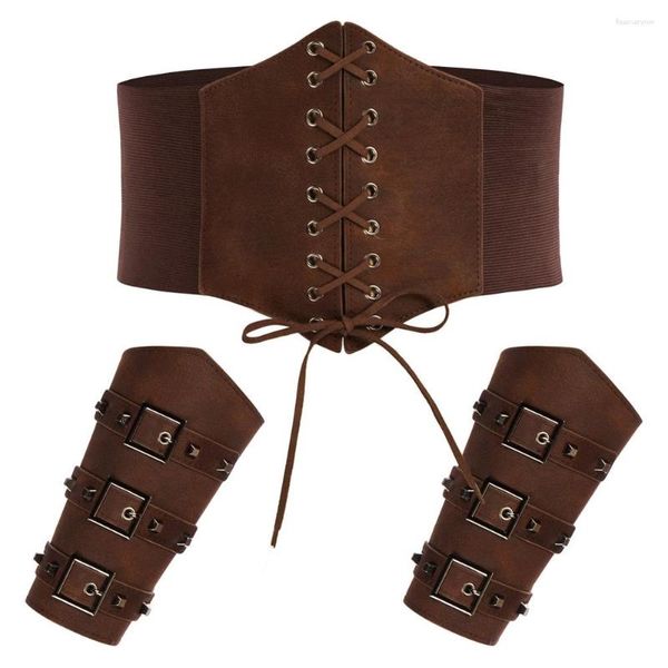 Cintos da cintura renascentista gk Mulheres com manga de couro PU 19cm Cinchend cister cinto amarrado espartilho elástico Underbust A30