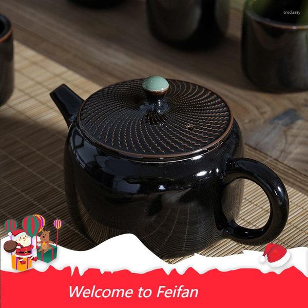 Миски Feifan Wujin Black Sleed Celadon Tea Set Accompaning Gift Homeving Box Longquan Ceramic Teapot Teacup